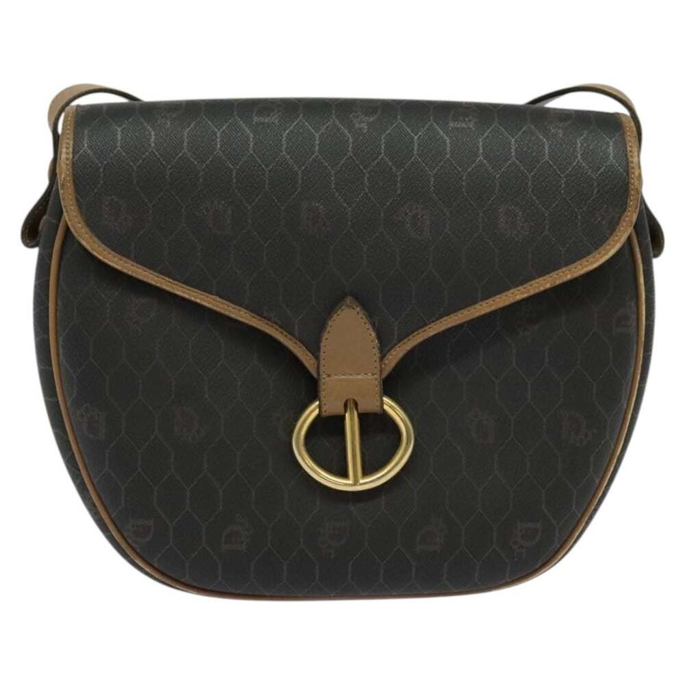 Dior Honeycomb Canvas Shoulder Bag Black